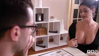 Big tits fucked hard as widow Cathy Heaven wanks his veiny cock real hard