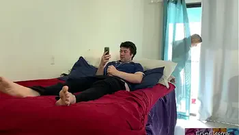 Voyeur stepmom fucks stepson after catching him masturbating