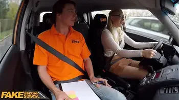 Fake Driving School Blonde learner Amaris and her perfect boobs fucked