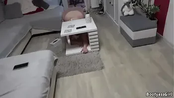 Stepbrother fucked his stepsister stuck in the table