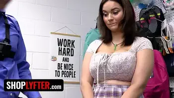 Thicc Babe Crystal Chase Lets Officer Cum On Her Massive Natural Tits In The Backroom - Shoplyfter