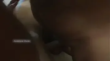 Two guys make oil massage to tiny slut and giving her two dicks and cum in her mouth one by one. Threesome.