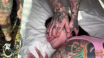Tatted Split Tongue Slut Tiger Lilly Worships my Dick