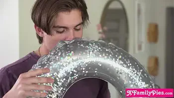 XFamilyPies.com - Teen stepsister Molly Little stuck and fucked by stepbro while her besties Leana Lovings and Theodora Day watched them fuck