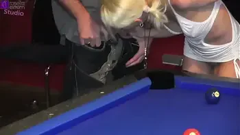 Public: Bareback fuck orgy in the billiard cafe! 3 girls are fucked hard by 10 men! Part 1