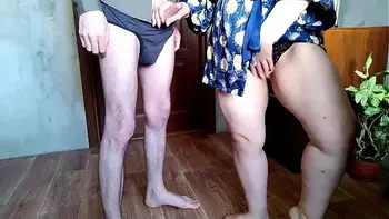 Bent over and fucked with pleasure mother-in-law doggystyle