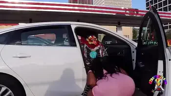 Juicy Tee Gets Fucked by Gibby The Clown on A Busy Highway During Rush Hour