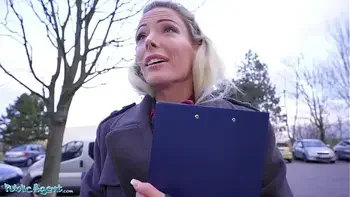 Public Agent Blonde Ozzie Isabelle Deltore fucks to save the bush