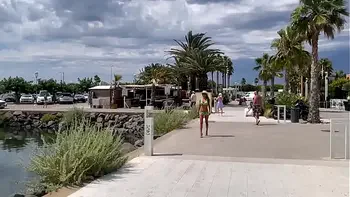 Naked Monika Fox Walks Along The Pier Among The Yachts In One Hat And Shines With Big Boobs