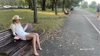 My wife is flashing her pussy to people in park. No panties in public.