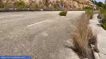 Big ass latina sucking my cock on the street