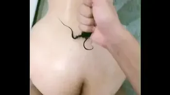 She makes him cum fast in the bathroom