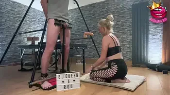 Chastity tease throat fucking practice