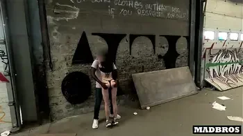 Petite tattooed goth cheats on her boyfriend and gets her ass fucked by a BBC in urbex !!!