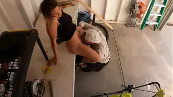 Work Break Sneaky Sex in Shed