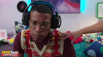 FAKEhub - Latina girl wearing buttplug wants her ass fucked by video game nerd