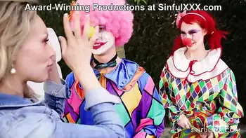 Clown Prank with a Happy Ending! Leninca Crowne, Karina King, Charlie Dean for SinfulXXX