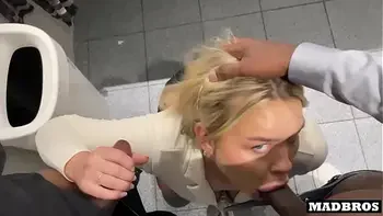 An English manager gets fucked in the toilets and elevator during her work!!!