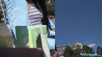 Public Agent cute looking Colombian babe is fucked outdoors in public
