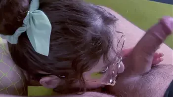 Ms. Frizzle Inspects Your Cock & Gives Sensual Head Licking Deepthroat with HUGE Cum Covered Facial & Throatpie