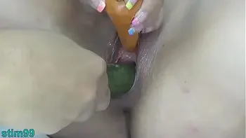 Japanese Lesbians Pee Hole Stretched Penetration & Cervix Fucking with huge vegetables