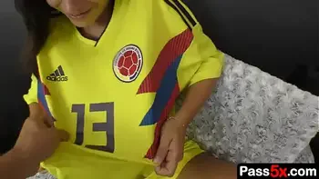 Step brother needs his lucky Colombia shirt to watch Copa America but what's to do when horny step sis wants fucks?