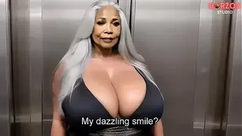 Old grandma have sex with young virgin boy in elevator and give his big dick blowjob (3D/AI/hentai)