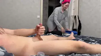 Housekeeper: - Can I jerk you off? Me: - Of course...