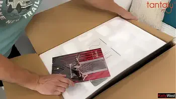 I invited the courier to fuck me with my new Tantaly doll - Double penetration