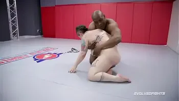 Nikki Sequoia mixed wrestling Will Tile taking his BBC hard and deep