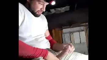 Huge cumshot long fat dick at work