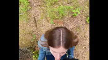 I went for a walk after fucking at home and decided to suck him off again and swallow cum outdoors