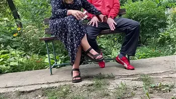 Curvy mother in law gets my cum outdoors