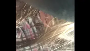 Lesbian bestfriend gets facefucked on car ride