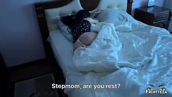 Stepmom and StepSon Share Bed. ThroatPie