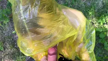 b. in pvc raincoat sucks an swallow dick