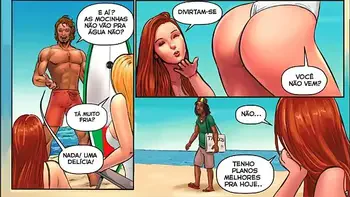 História em Quadrinho Pornô (Cartoon HQ) - Um Dia na Praia - As Patricinhas - Câmera Caseira
