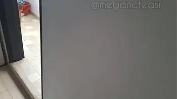 My employee provokes me with her short shorts and she ends up sucking my cock