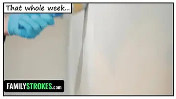 Naughty StepSister Takes Her Panties Off In Front Of Her Virgin StepBrother - FamilyStrokes