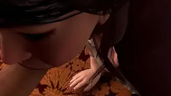 Anal with Hot Asian Maid Milf on the bed: 3D Porn