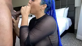 Sloppy blowjob by Blue hair throatgoat