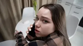 Fucking my stepsister while she's on the phone.