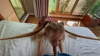 Oh, what a handyman. cleaned the air conditioner and the girl's holes with a tool.