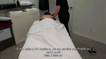 Petite Japanese girl was seduced, and fucked twice during massage