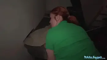 Public Agent Kaira rolls off my condom to feel me bareback inside her