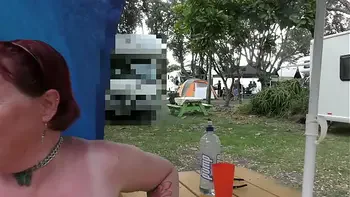 Blatant Public Display at the local Holiday Park by trashy Kiwi MILF. Trailer