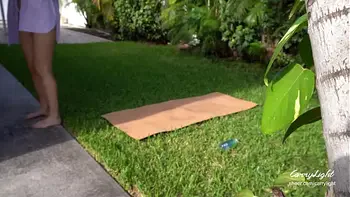 Step Mom Squirts accidentally while helping Stepson to cum in her panties