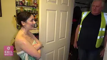 Stripper fucks elderly plumber to pay for repairs - trailer