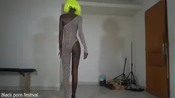 Her skinny ebony body and tits are perfect and she is also goofy