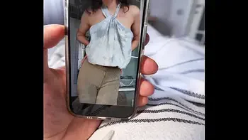 My Hot Stepmom caught me jerking off on her nudes and helped me cum